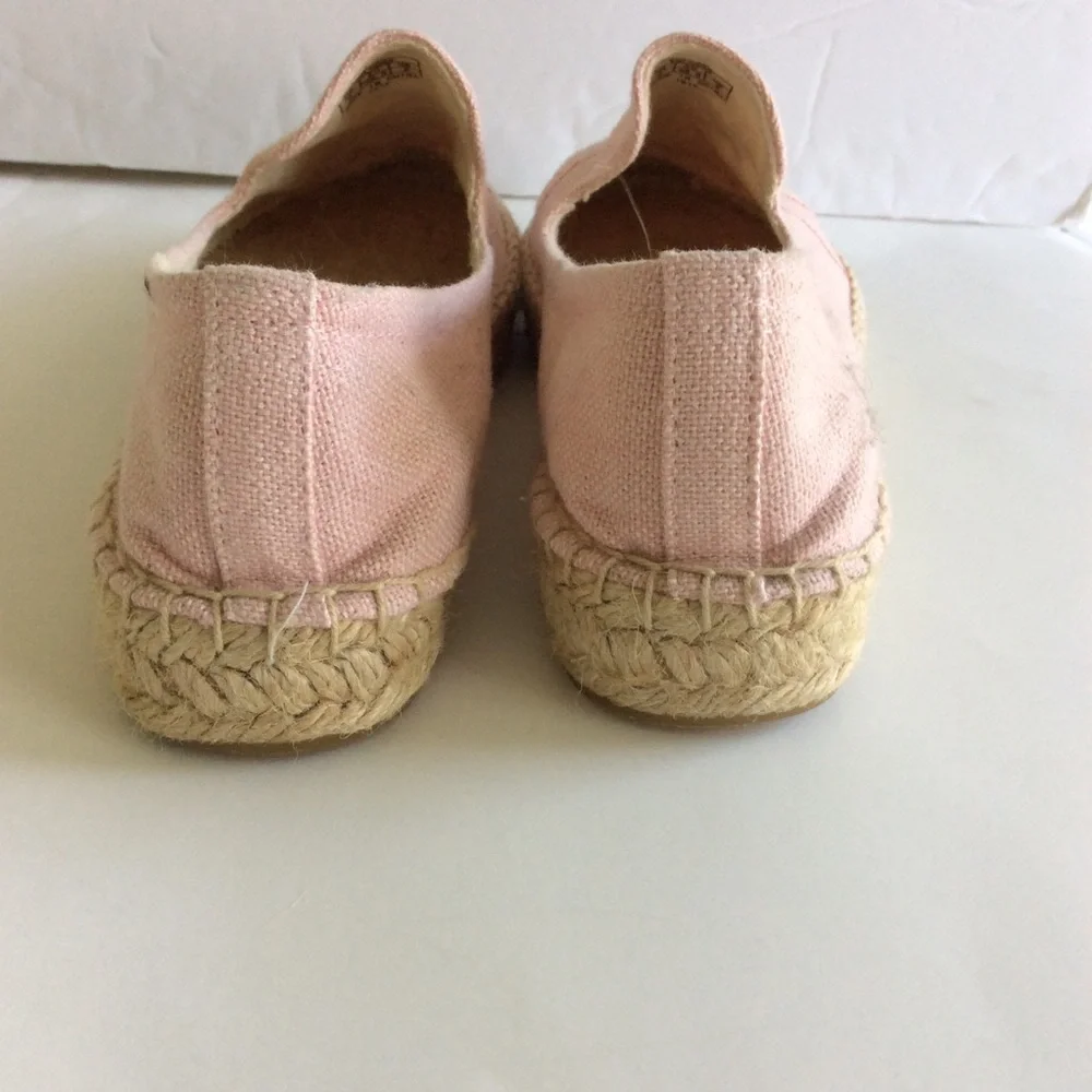 Soludos Walk This Way Espadrille Shoes Womens 8 Pink Slip On Graphic Text Wander